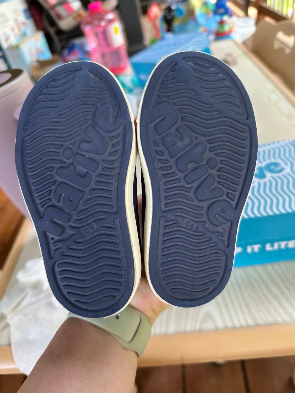 Native Jefferson Kids Slip-On Shoe - regatta blue & Shell White